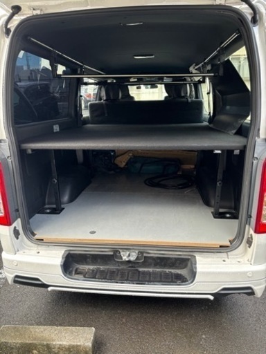 hyog ハイエース ベッドキット 荷室棚 標準S-GL用 パンチカーペット 高さ60cmまで5段階調節