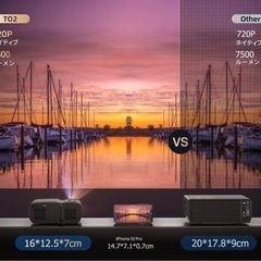 【新品未使用】超小型プロジェクター 11000lm WiFi ホームシアター 1080フルHDの画像