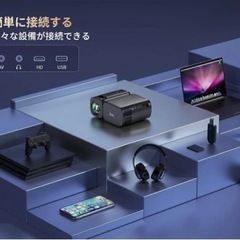 【新品未使用】超小型プロジェクター 11000lm WiFi ホームシアター 1080フルHDの画像