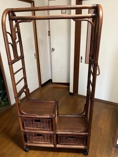 ラタン　籐　ハンガーラック　