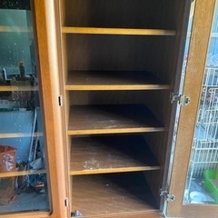 食器棚 収納棚 ダイニングボード 水屋 ガラス扉 の画像