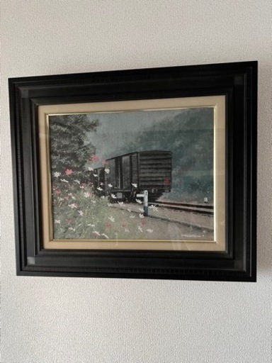 一枚の繪　 『貨車と秋桜』　山崎貴稔 作品