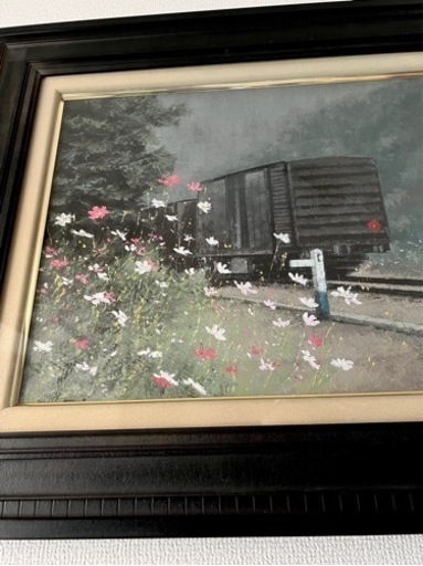 一枚の繪　 『貨車と秋桜』　山崎貴稔 作品　