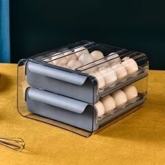 【グレー】 卵ケース 卵入れ 冷蔵庫 収納 卵の特売日が待ち遠しくなる