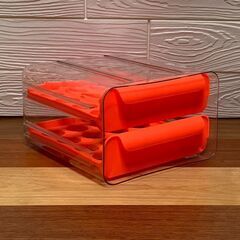 【オレンジ】 卵ケース 卵入れ 冷蔵庫 収納 卵の特売日が待ち遠しくなるの画像