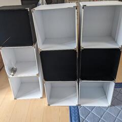 【譲渡済】ましかく棚　白3個　黒3個の画像