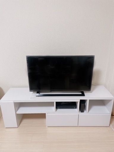 テレビ台　伸縮式　テレビ50v型まで対応　ホワイト