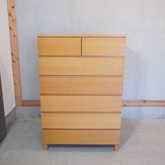 無印良品 MUJI オーク材 木製 チェスト 6段 オーク材を使用した無印良品(MUJI)の木製6段ワイドチェストです