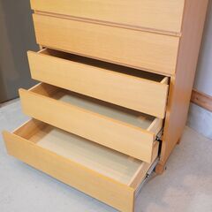 無印良品 MUJI オーク材 木製 チェスト 6段 オーク材を使用した無印良品(MUJI)の木製6段ワイドチェストです