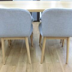 R542 天然木モダンダイニング5点セット、幅160cm Used・美品の画像