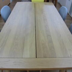 R542 天然木モダンダイニング5点セット、幅160cm Used・美品の画像