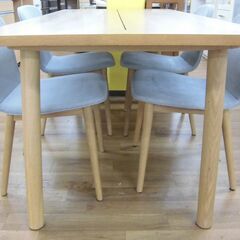 R542 天然木モダンダイニング5点セット、幅160cm Used・美品の画像