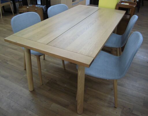 R542 天然木モダンダイニング5点セット、幅160cm Used・美品