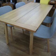 R542 天然木モダンダイニング5点セット、幅160cm Used・美品の画像