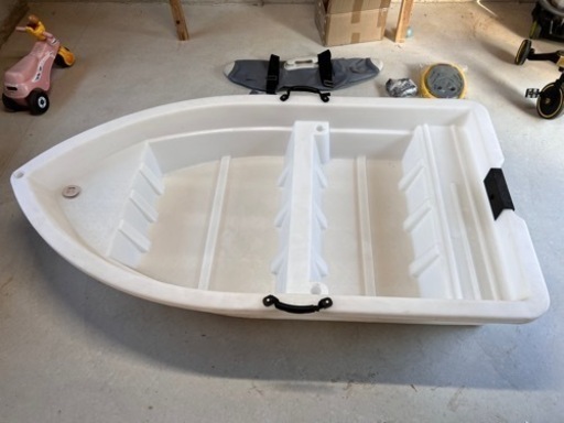 ☆新品未使用☆ 手漕ぎボート エンジン取付可◎サイドフロート＆オールSET 中空構造不沈型ボート 海、川、湖等での釣り、アウトドアに最適◎定員2名 浮力180kg 取説付