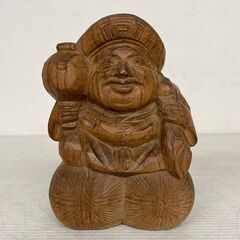 木彫り 大黒天様 恵比寿様 置物 縁起物 正考作の画像