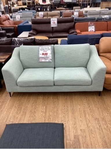 KJ-25【新入荷　リサイクル品】ニトリ　Nポケット　A15 ワイド2シーターソファ　ライトブルー系