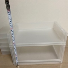無印良品　ポリプロピレン収納ラック深型、ポリプロピレン収納ラック薄型、蓋付き収納ケース５個の画像