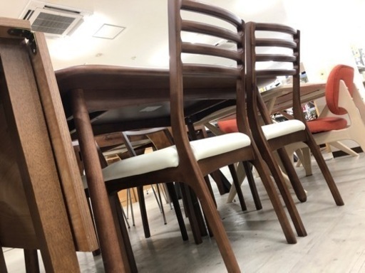 シギヤマ家具 ダイニング5点セット ブラウン【トレファク堺福田店】