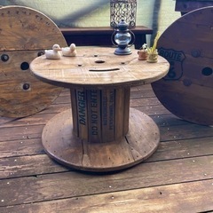 ⑭★サイドテーブル・コーヒーテーブル等★電線ドラム・ケーブルドラム・木製ドラムの画像