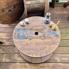 ⑫★サイドテーブル・コーヒーテーブル等★電線ドラム・ケーブルドラム・木製ドラムの画像