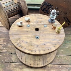 ⑬★サイドテーブル・コーヒーテーブル等★電線ドラム・ケーブルドラム・木製ドラムの画像