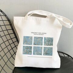 バッグ 鞄 ゴッホ 花咲くアーモンドの木の枝 キャンバス トート...