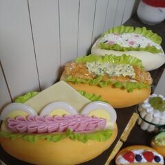 ハンドメイド食品サンプル コッペパンサンド ままごと インテリア の画像