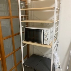 【受け渡し決定済み】キッチン収納　電子レンジ台　炊飯器台