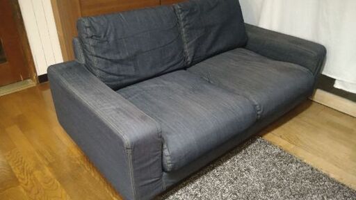 【無印良品⠀2シーターソファ デニム生地カバー付】