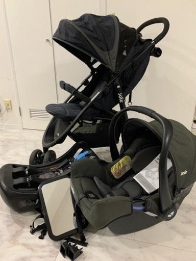 【お値下げ】【ミラー付/３点セット】Joie(ジョイー)ベビーカー　チャイルドシート