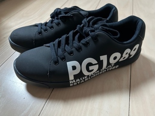 【取引】パーリーゲイツ PGサイドロゴ スパイクレス ゴルフシューズ ネイビー 26.5cm 練習場のみ使用