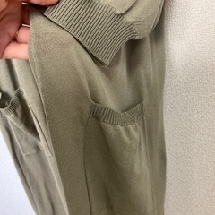 ロングカーディガン　カーキの画像