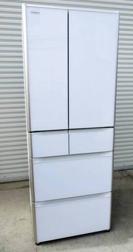 【3ヵ月保証】日立　6ドア冷蔵庫　R-XG51J-XW　505L　真空チルド　2019年製　動作良好　説明書付き　クリスタルホワイト　HITACHI