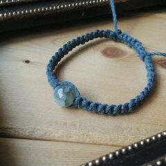 マーブル天然石のマクラメブレスレット