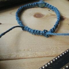 マーブル天然石のマクラメブレスレットの画像