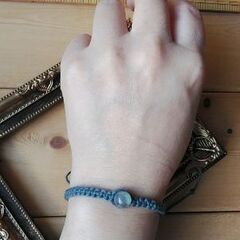 マーブル天然石のマクラメブレスレットの画像