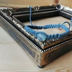 マーブル天然石のマクラメブレスレットの画像