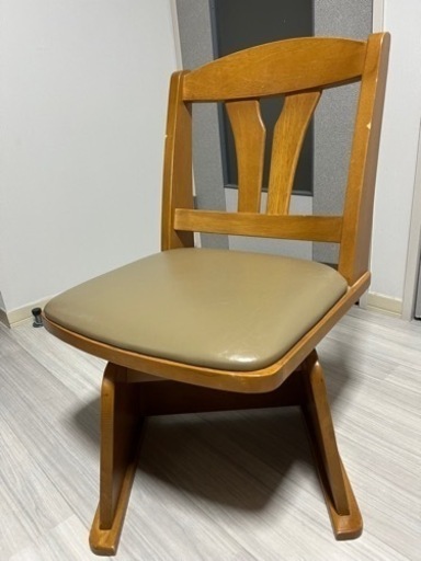 木製ダイニングチェア2脚セット　回転式チェアこたつ用　受付終了します。