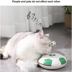 【新品】猫のおもちゃ 猫の羽のおもちゃ 電子猫の羽のターンテーブル インタラクティブ猫のおもちゃ 屋内猫用 自動で楽しい (6.7x6.7x5.1インチ)の画像