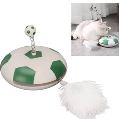 【新品】猫のおもちゃ 猫の羽のおもちゃ 電子猫の羽のターンテーブル インタラクティブ猫のおもちゃ 屋内猫用 自動で楽しい (6.7x6.7x5.1インチ)の画像