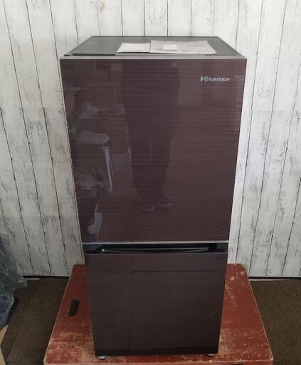お取引中　2021年製 美品❗ Hisense 134L ガラス扉2ドア冷凍冷蔵庫　右開き/LED照明!!/ファン式自動霜取り【HR-G13B-BR】