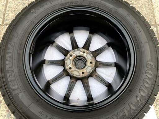 ◆バリ溝！21年製 16インチ4本セット スタッドレスタイヤ 215/60R16 アイスナビ7 社外アルミホイール G-05 黒 ヴェ