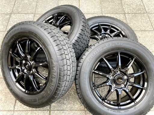 ◆バリ溝！21年製 16インチ4本セット スタッドレスタイヤ 215/60R16 アイスナビ7 社外アルミホイール G-05 黒 ヴェゼル オデッセイ CX-3 等に