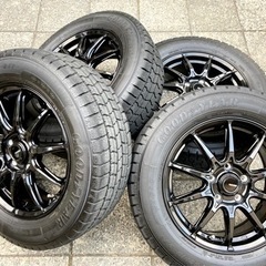 ◆バリ溝！21年製 16インチ4本セット スタッドレスタイヤ 215/60R16 アイスナビ7 社外アルミホイール G-05 黒 ヴェゼル オデッセイ CX-3 等に