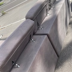 ハコモク 3人掛け 引き出し式カウチソファ グレー 収納
