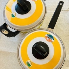 値下げ！象印ホーロー両手鍋*片手鍋　レトロ柄♡