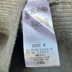 【洋服・レディース】 ViS Vネックセーター（グレー）サイズFの画像