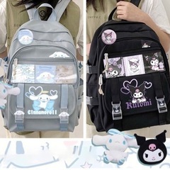 【新品】リュック クロミ バックパック 大容量 かわいい ぬいぐるみ ストラップ付き リュックザック スクールバッグ 軽量 多機能 耐久性 通勤 通学 遠足 旅行 女の子の画像