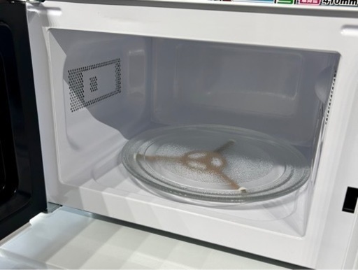 お引取り限定 美品 22年製 YAMAZEN 山善 17L 電子レンジ BCR-170(W)5 50Hz専用 ターンテーブル